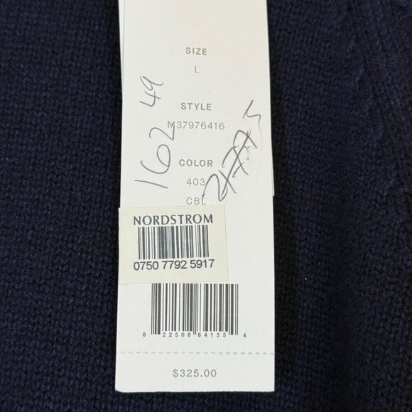 Vince Wool Cashmere Blend Sweater Navy Blue Size Large FLAW - Picture 3 of 13
